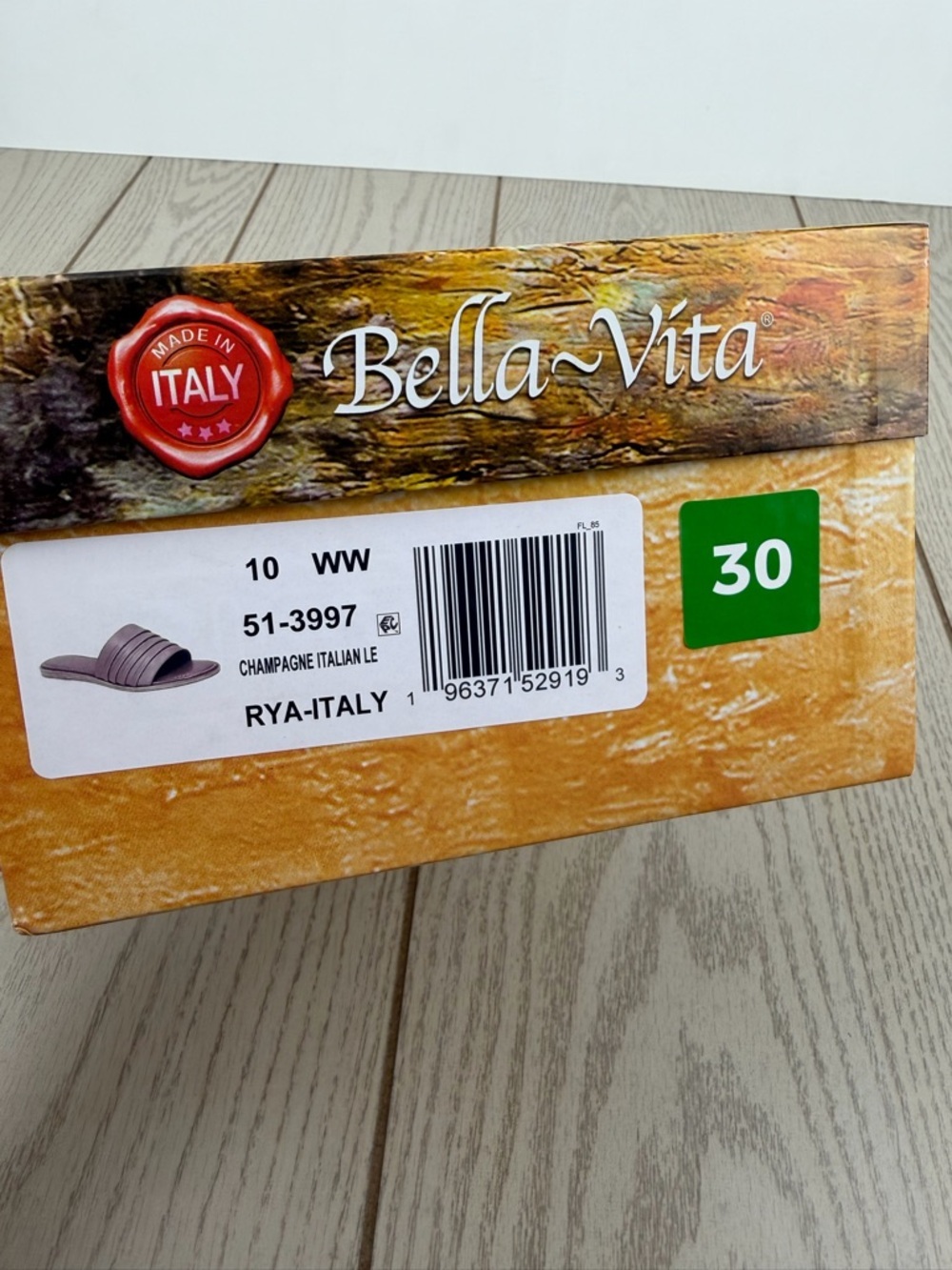 Bella Vita Women's Rya Italy 10WW Champagne Italian Leather $100 - Picture 8 of 8